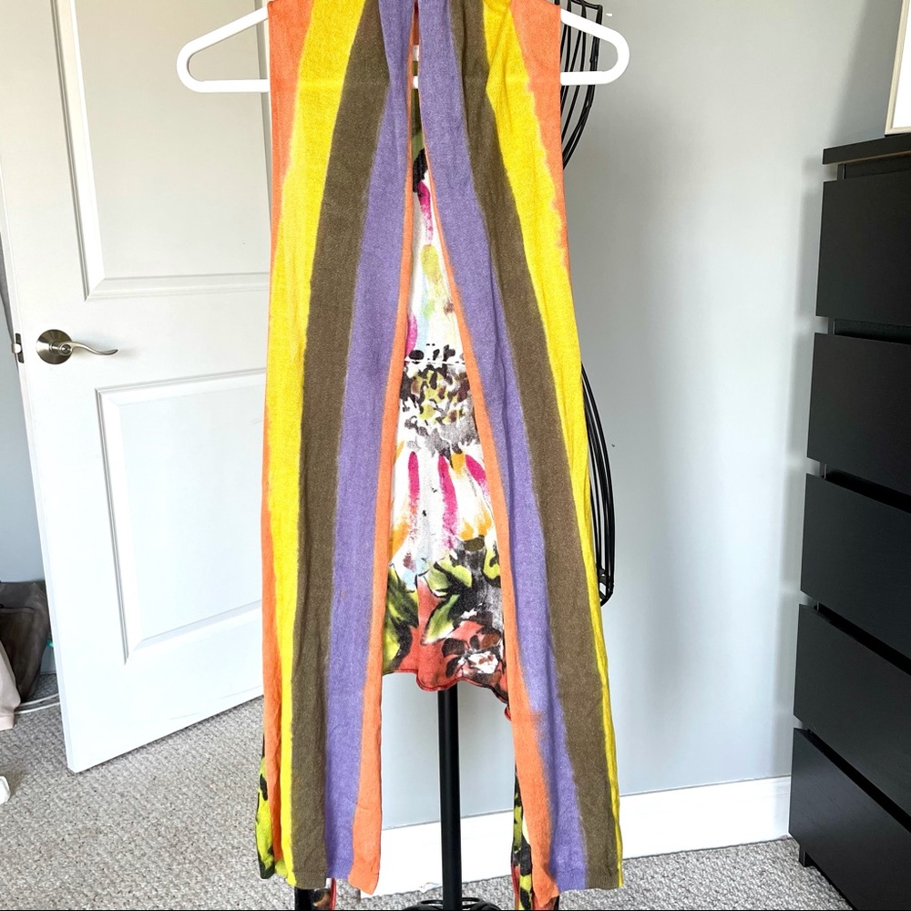 Anthropology Multicolor Floral Vest